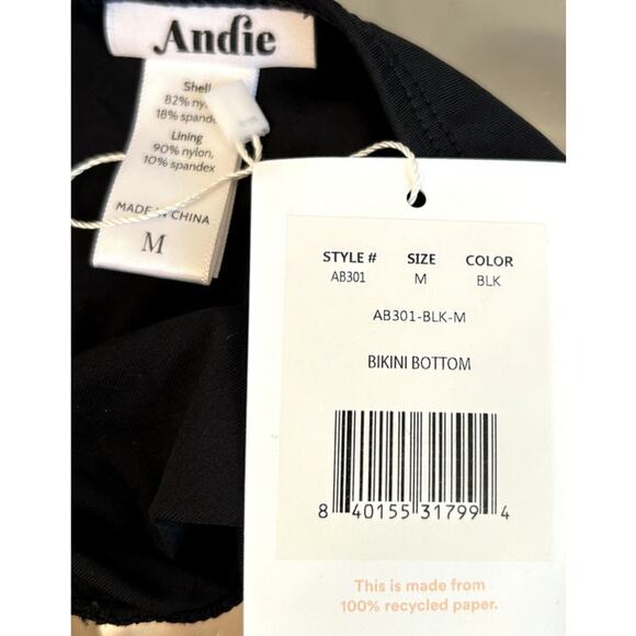 Andie Swim The Classic Bikini Bottom in Black M NWT - Picture 2 of 3